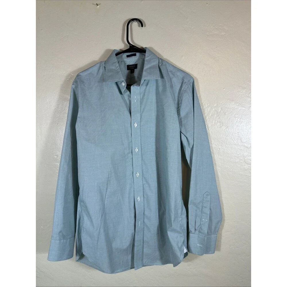 Men’s J Crew Ludlow Slim Dress Shirt Button 15 1/2 By 33 Green Heathered Men’s